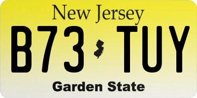 NJ license plate B73TUY
