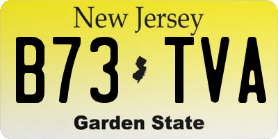 NJ license plate B73TVA