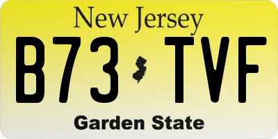 NJ license plate B73TVF