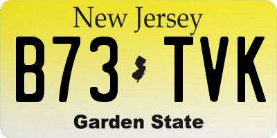 NJ license plate B73TVK