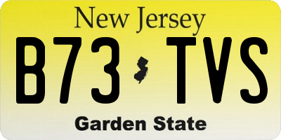 NJ license plate B73TVS