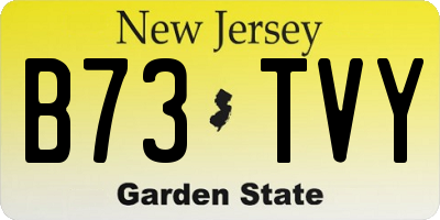 NJ license plate B73TVY
