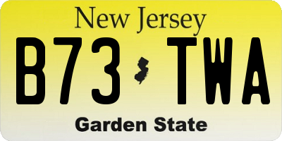 NJ license plate B73TWA