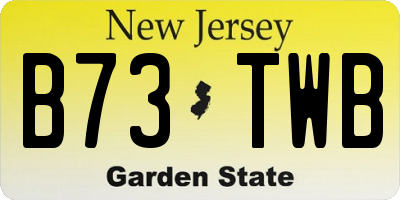 NJ license plate B73TWB