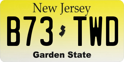NJ license plate B73TWD