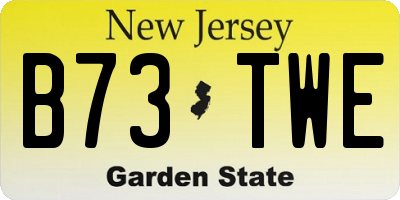 NJ license plate B73TWE