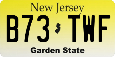 NJ license plate B73TWF