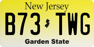 NJ license plate B73TWG