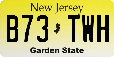 NJ license plate B73TWH