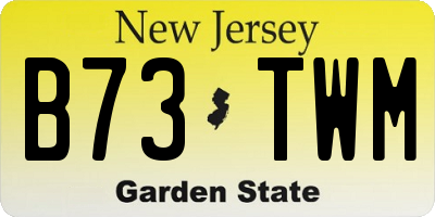 NJ license plate B73TWM