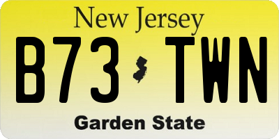 NJ license plate B73TWN