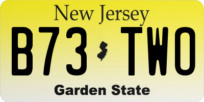 NJ license plate B73TWO