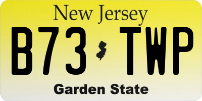 NJ license plate B73TWP