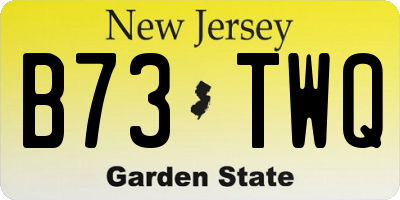 NJ license plate B73TWQ
