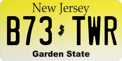 NJ license plate B73TWR