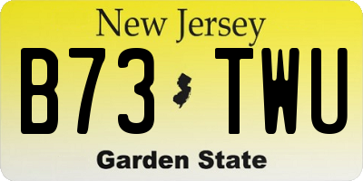 NJ license plate B73TWU