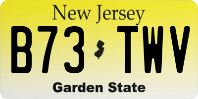 NJ license plate B73TWV