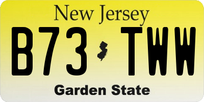 NJ license plate B73TWW