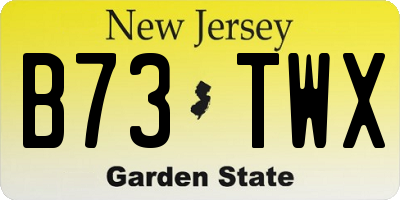 NJ license plate B73TWX