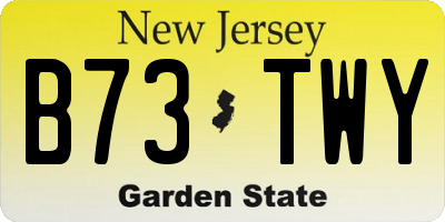 NJ license plate B73TWY