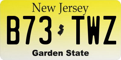 NJ license plate B73TWZ
