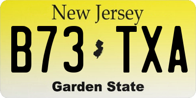 NJ license plate B73TXA