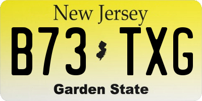 NJ license plate B73TXG