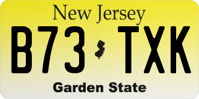 NJ license plate B73TXK