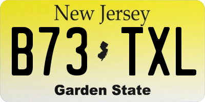 NJ license plate B73TXL
