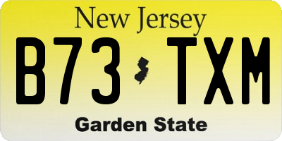 NJ license plate B73TXM