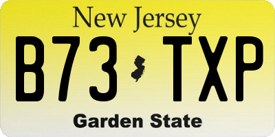NJ license plate B73TXP