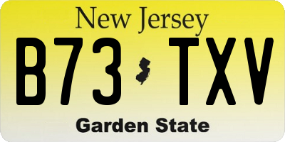 NJ license plate B73TXV