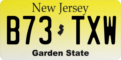 NJ license plate B73TXW