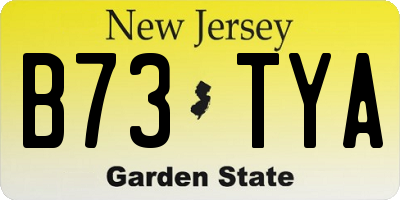 NJ license plate B73TYA