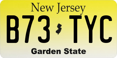 NJ license plate B73TYC