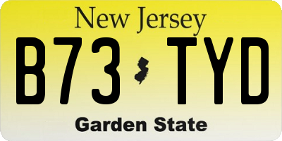 NJ license plate B73TYD