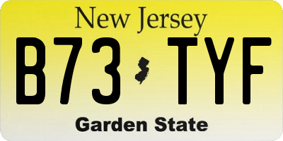 NJ license plate B73TYF