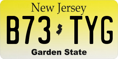 NJ license plate B73TYG