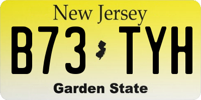 NJ license plate B73TYH