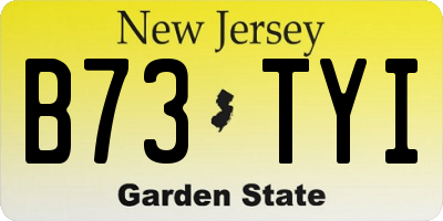 NJ license plate B73TYI