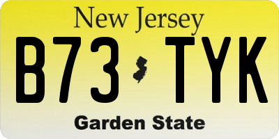 NJ license plate B73TYK