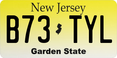 NJ license plate B73TYL