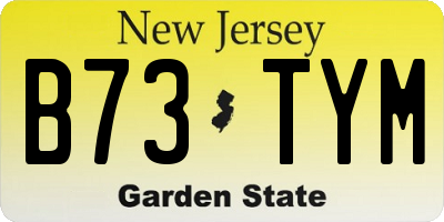 NJ license plate B73TYM