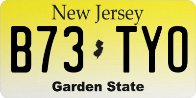 NJ license plate B73TYO