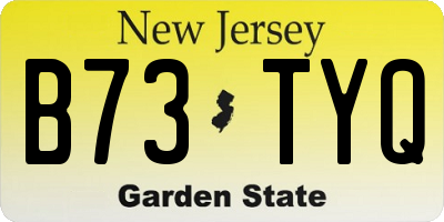 NJ license plate B73TYQ