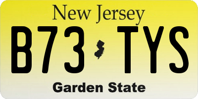 NJ license plate B73TYS
