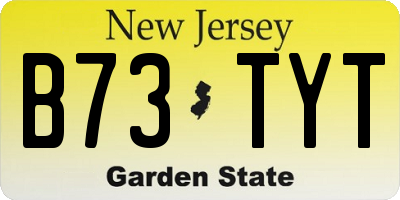 NJ license plate B73TYT
