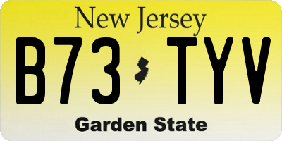NJ license plate B73TYV