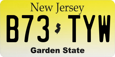 NJ license plate B73TYW