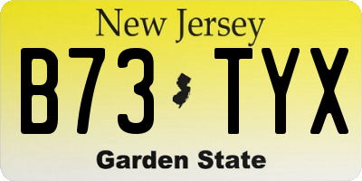 NJ license plate B73TYX